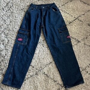 SHEIN Dark Blue Cargo Jeans